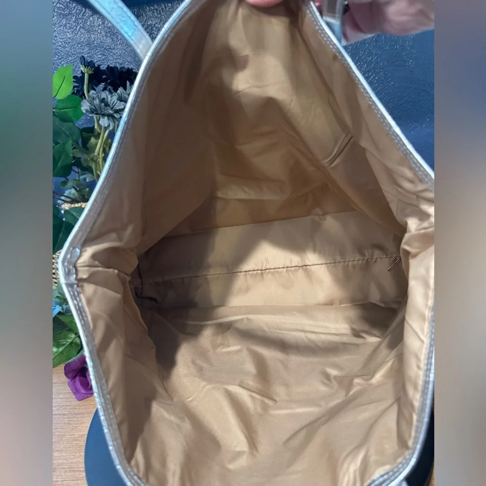 Michael Kors Large Silver Metallic Cotton Tote - Picture 5 of 8